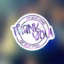 thank you white purple circle - Sticker