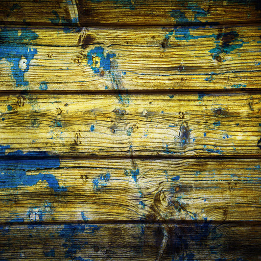 Distressed Wood #5 Yellow with Royal